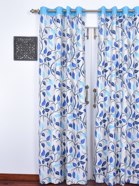 

Ariana Blue Set of 2 Room Darkening Long Door Curtains