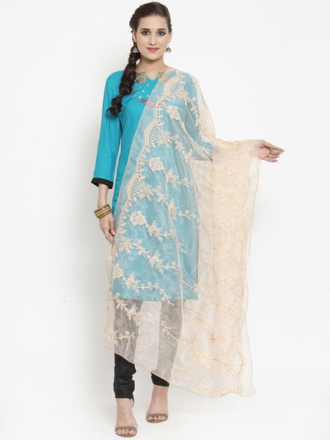 

mf Cream-Coloured Embroidered Dupatta