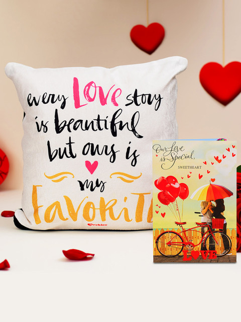 

Archies Love Gifts Pack of 2 Printed Cushion, Multi