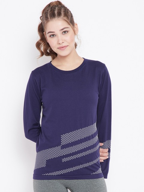 

C9 AIRWEAR Women Blue Printed Round Neck T-shirt