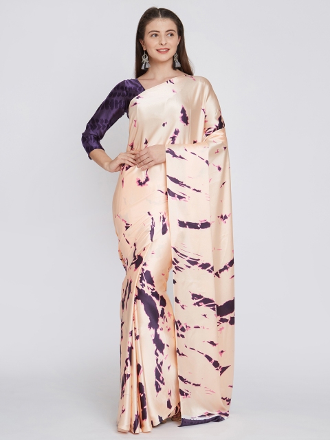 

Rajesh Silk Mills Beige Printed Pure Crepe Saree
