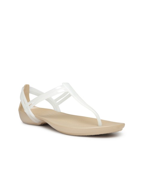 

Crocs Isabella Women White Solid Synthetic T-Strap Flats