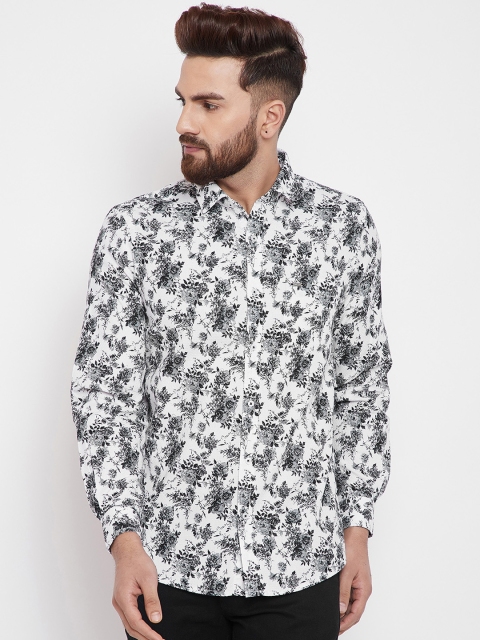 

Canary London Men Grey & White Slim Fit Printed Casual Shirt