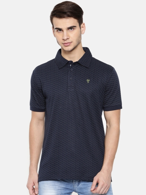 

Classic Polo Men Blue Printed Polo Collar T-shirt