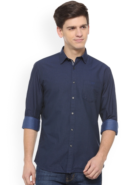 

Van Heusen Sport Men Navy Blue Slim Fit Self Design Casual Shirt