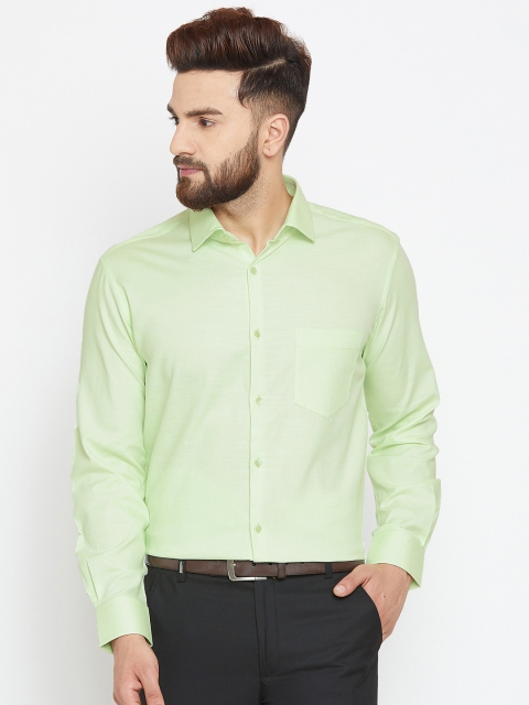 

Canary London Men Green Smart Slim Fit Solid Formal Shirt