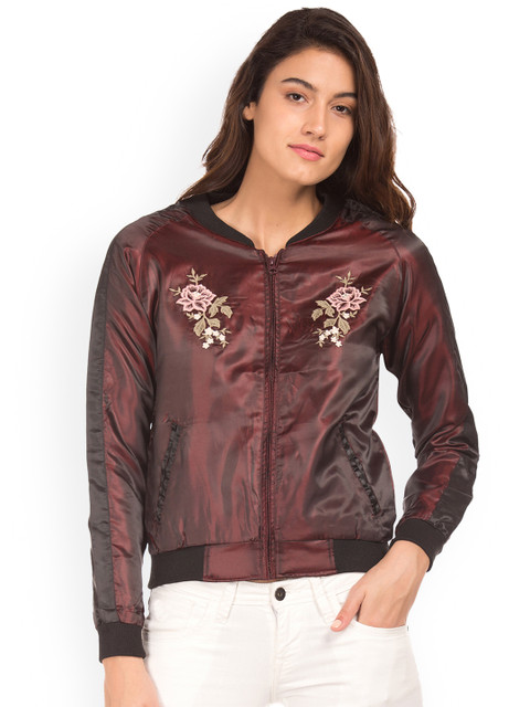 

Flying Machine Women Maroon Solid Bomber