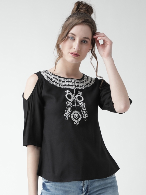 

The Dry State Women Black Printed Top