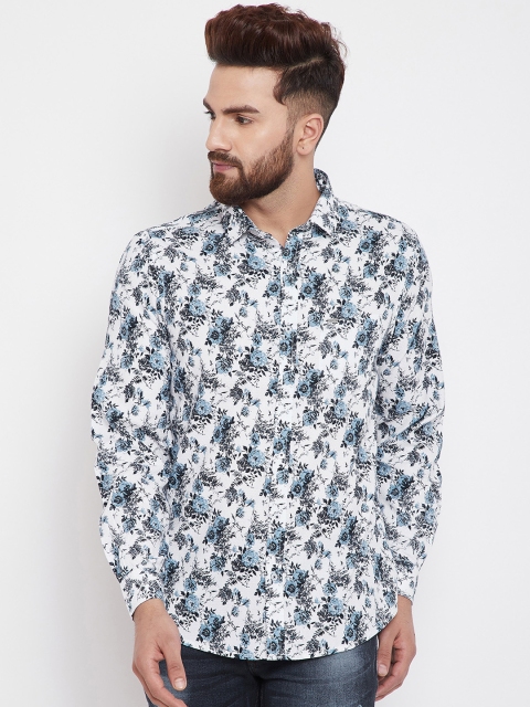 

Canary London Men Blue & White Slim Fit Printed Casual Shirt