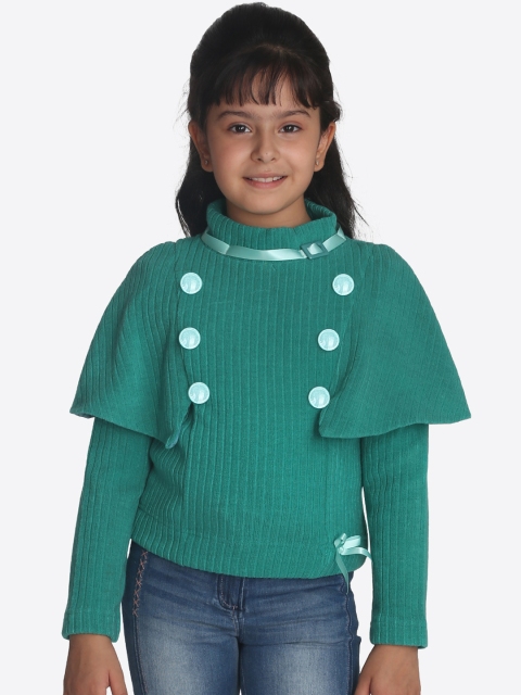 

CUTECUMBER Girls Green Self Design Top
