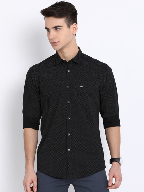 

Crocodile Men Black Slim Fit Printed Casual Shirt