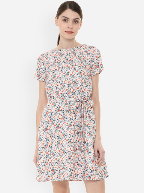

Allen Solly Woman Women Pink Printed A-Line Dress