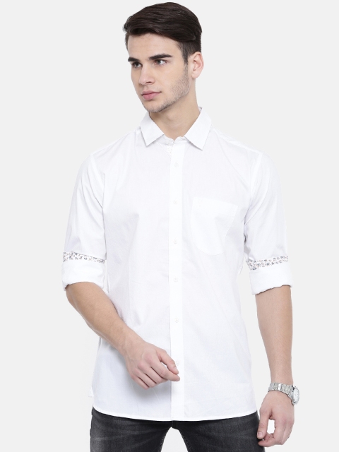 

Classic Polo Men White Slim Fit Solid Casual Shirt