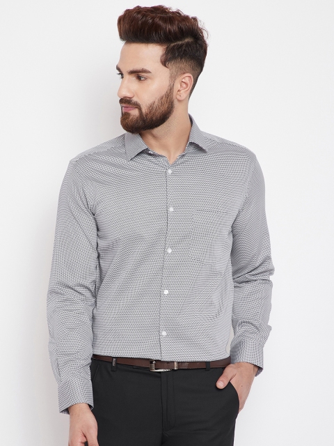 

Canary London Men Grey Smart Slim Fit Printed Formal Shirt
