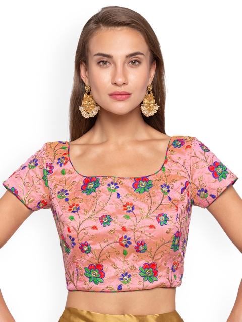 

Just B Women Pink Embroidered Saree Blouse