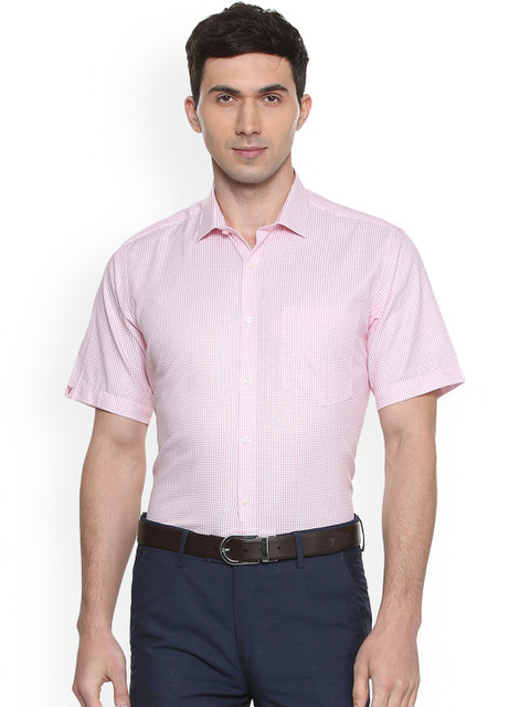 

Van Heusen Men Pink Regular Fit Checked Formal Shirt