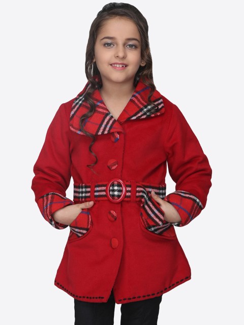 

CUTECUMBER Girls Red Checked Padded Jacket
