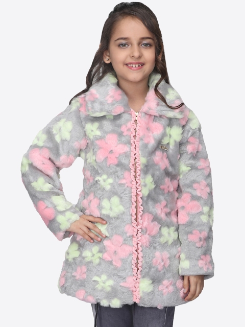 

CUTECUMBER Girls Grey Printed Tailored Jacket