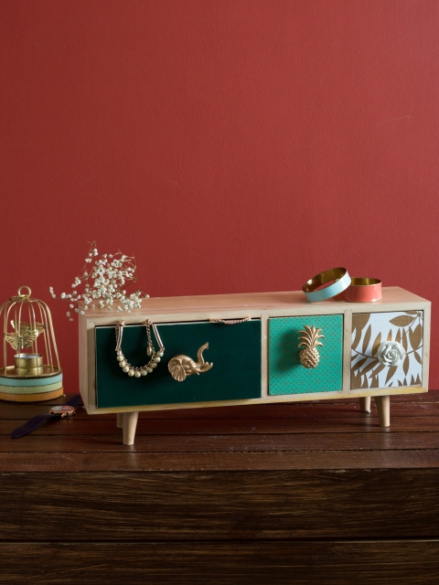 

Chumbak Women Brown & Green Tropical Vibes Jewellery Organizer