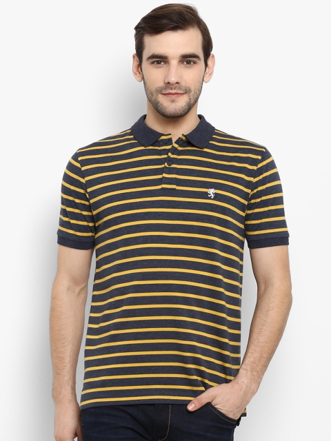 

Red Tape Men Yellow Striped Polo Collar T-shirt