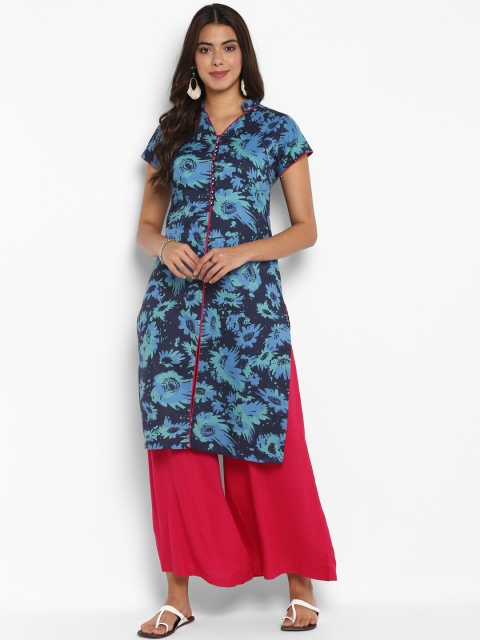 

Mytri Women Blue Printed Kurta