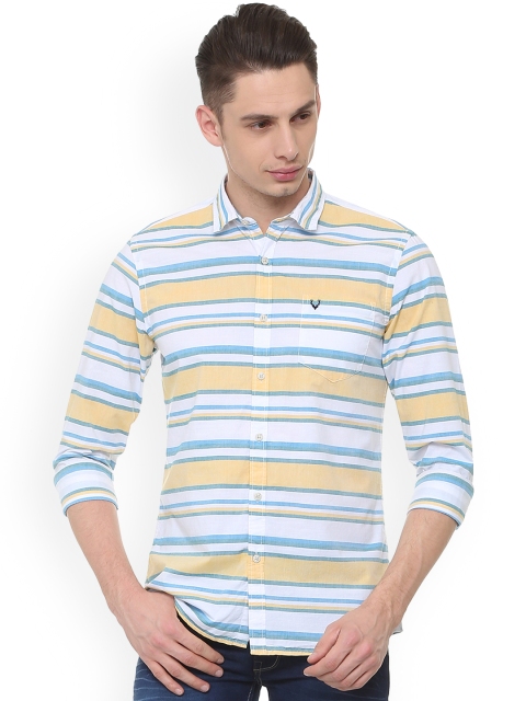 

Solly Jeans Co. Men Blue & White Slim Fit Striped Casual Shirt
