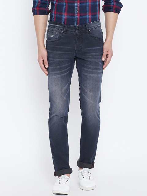 

Canary London Men Grey & Black Smart Skinny Fit Mid-Rise Clean Look Jeans