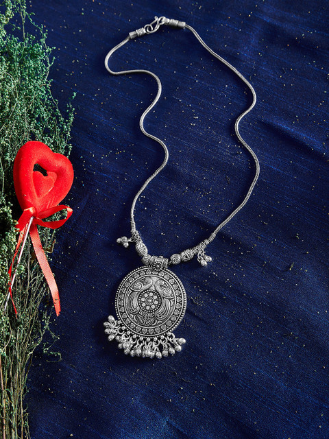 

ZeroKaata Silver-Toned German Silver Handcrafted Necklace