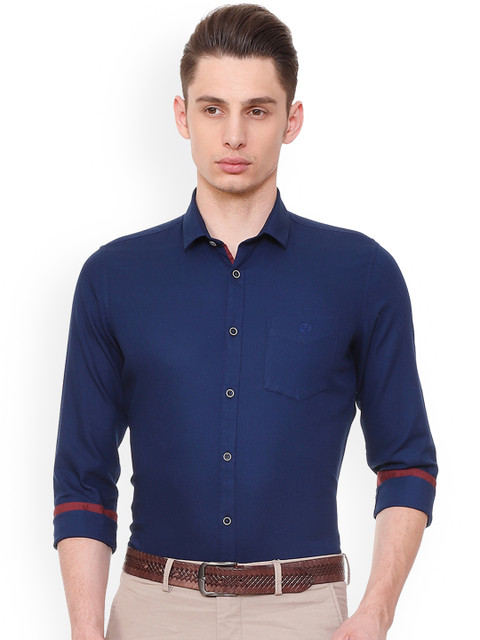 

Van Heusen Sport Men Navy Blue Slim Fit Solid Casual Shirt