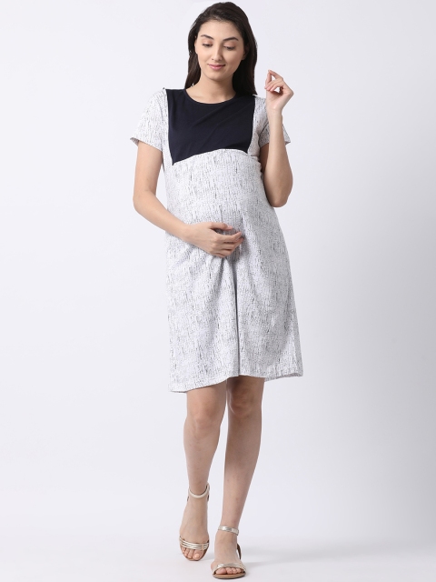 

GOLDSTROMS Women White Printed Sheath Dress