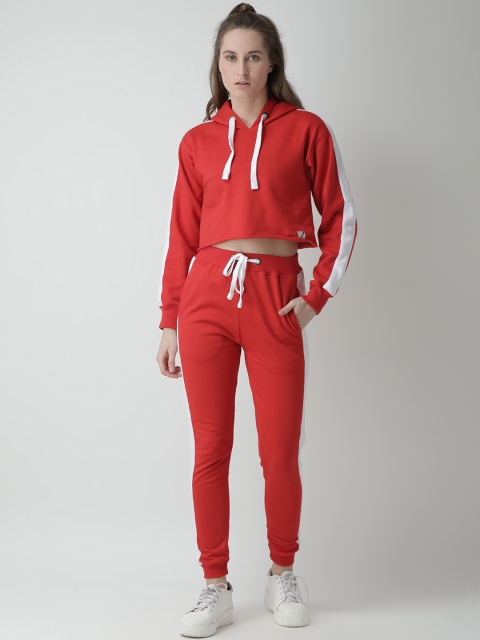 

GRIFFEL Women Red Solid Tracksuit