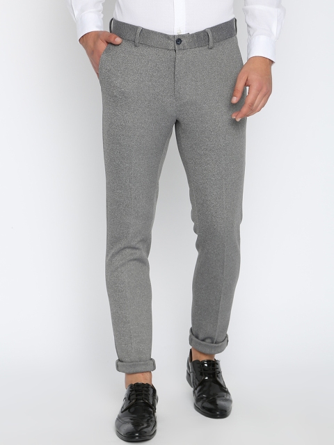 

Basics Men Grey Tapered Fit Solid Regular Trousers