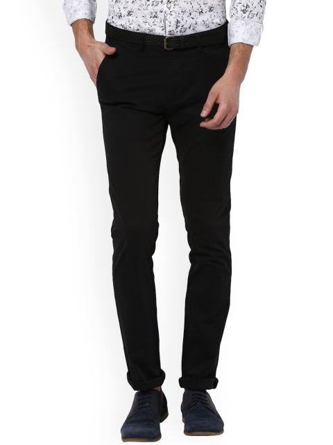 

V Dot Men Black Slim Fit Solid Regular Trousers