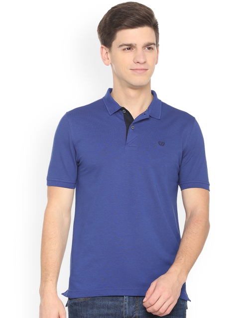 

Van Heusen Sport Men Blue Solid Polo Collar T-shirt