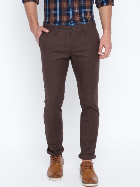 

Basics Men Brown Skinny Fit Solid Regular Trousers