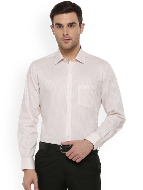 

Van Heusen Men Cream-Coloured Regular Fit Self Design Formal Shirt