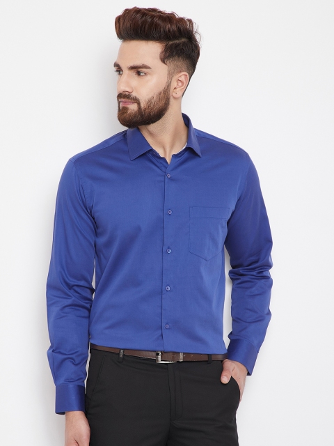 

Canary London Men Blue Smart Slim Fit Solid Semiformal Shirt