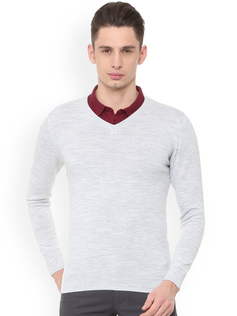 Allen Solly Men Grey self Design Sweater