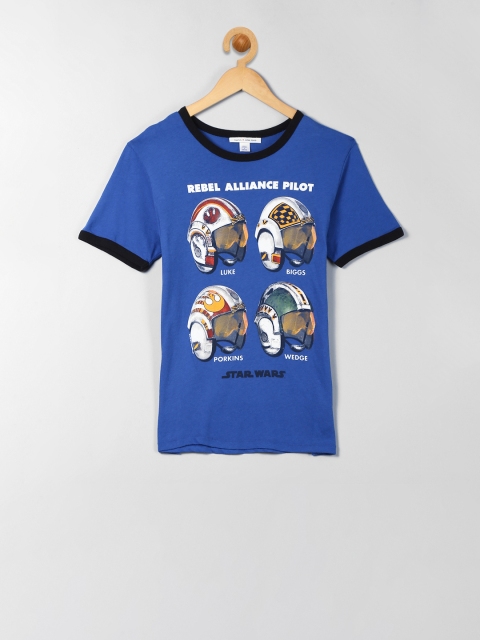 

GAP Boys Blue Printed Round Neck T-shirt
