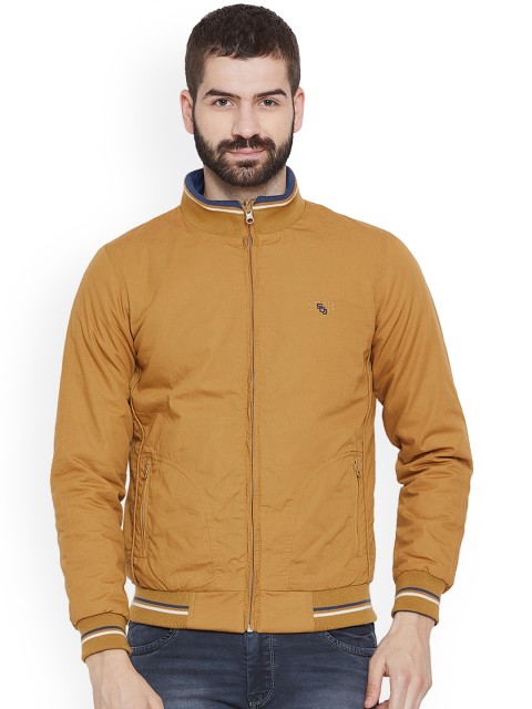

Duke Men Mustard Yellow Solid Reversible Bomber