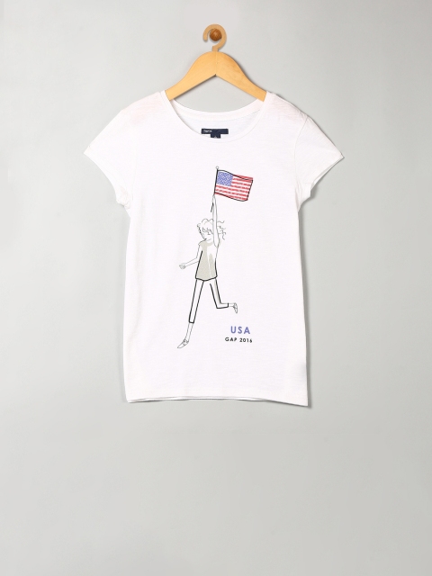 

GAP Girls Athletic Flag Graphic Tee, White