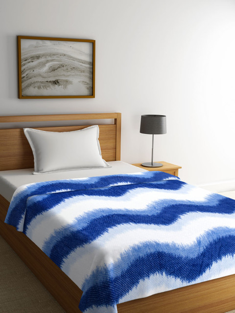 

Portico New York Blue Abstract AC Room 300 GSM Single Bed Blanket