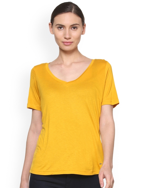 

Van Heusen Woman Women Yellow Solid Top