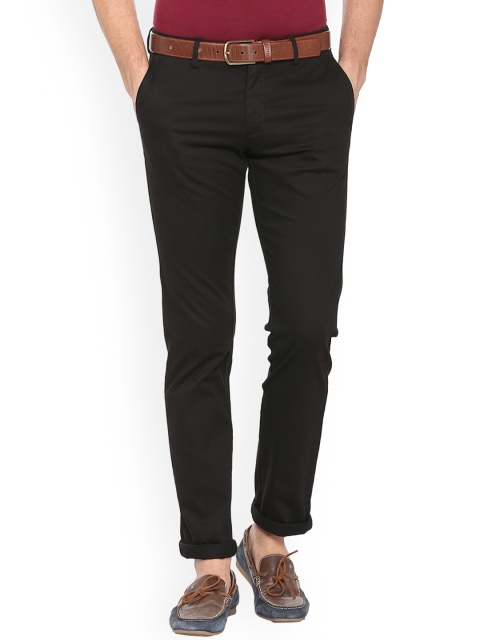 

Allen Solly Men Black Slim Fit Solid Regular Trousers