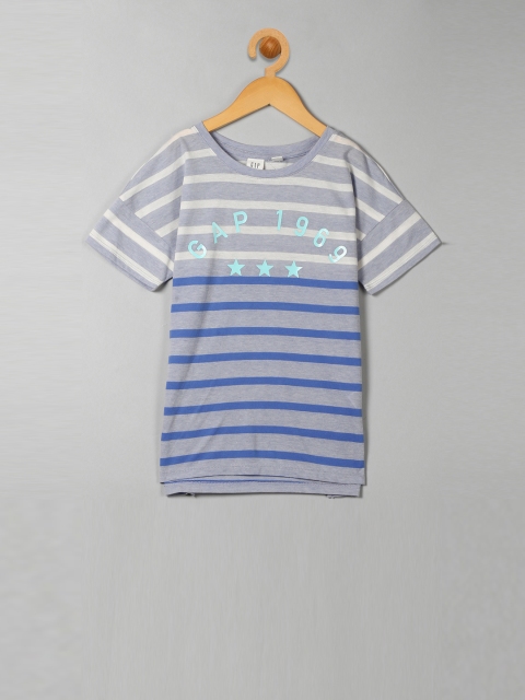 

GAP Girls Blue Striped T-shirt