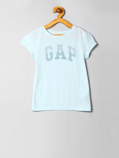 

GAP Girls Blue Printed Round Neck T-shirt