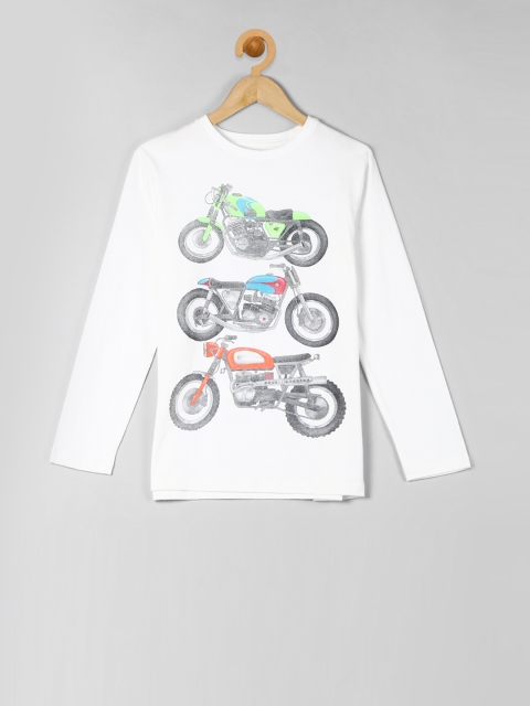 

GAP Boys White Printed T-shirt