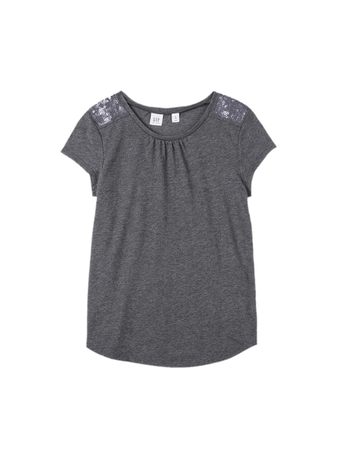 

GAP Girls Grey Embellished T-shirt