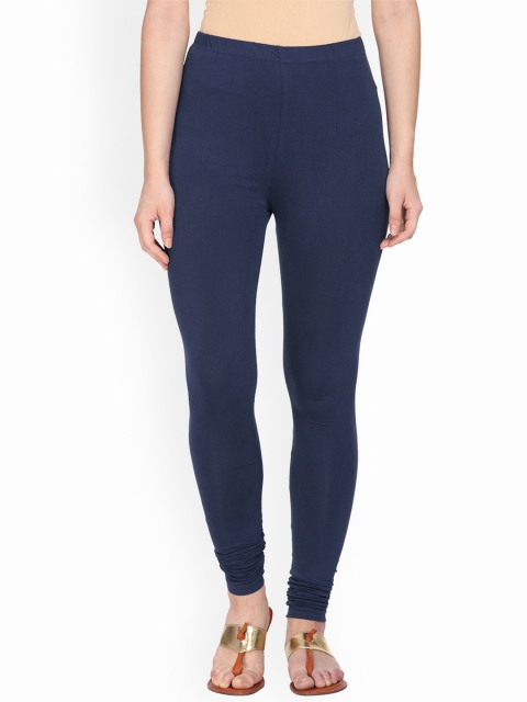 

Alena Women Navy Blue Solid Churidar-Length Leggings