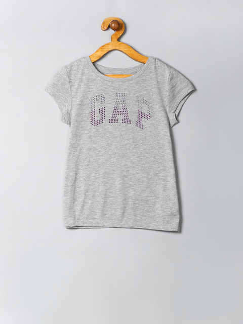 

GAP Girls Grey Embellished Round Neck T-shirt